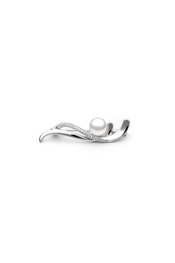 Silver Brooch with Pearl