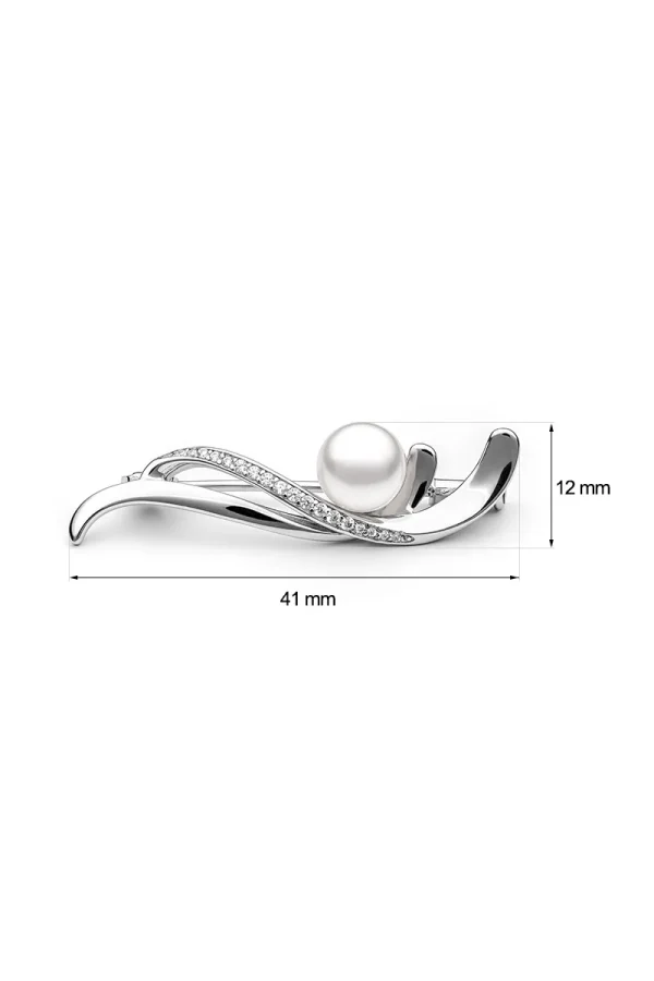 Silver Brooch with Pearl