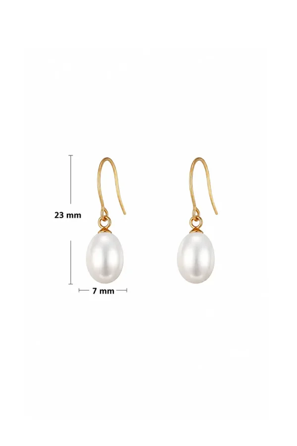 Pozłacane kolczyki z perłami PEARL DROP FINE
