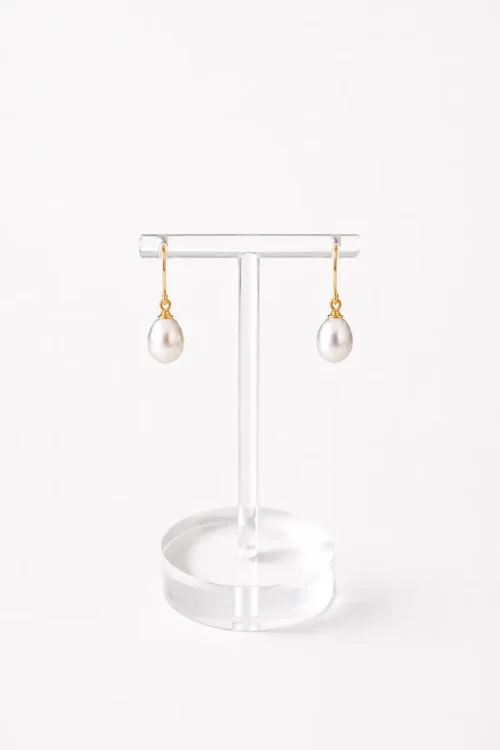 PEARL DROP FINE Gold-plated Pearl Drop Earrings