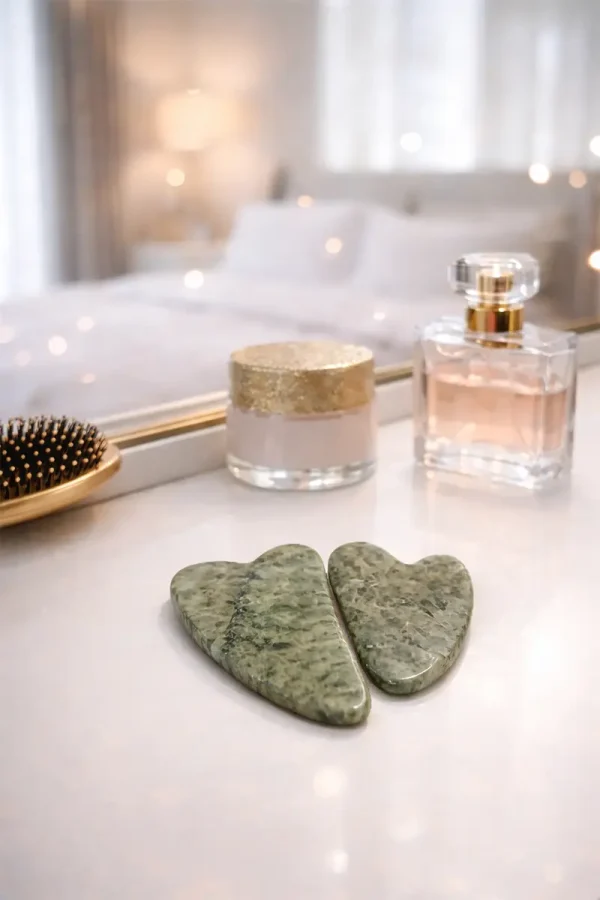 Gua Sha Scraper GREEN JADE SET