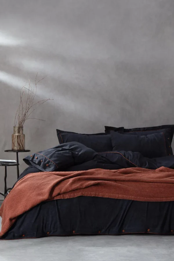 HAVIN King-Size Bedding Set (Anthracite Blue)