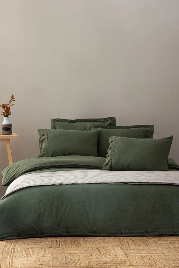 havin-green-ecocotton-1 HAVIN King-Size Bedding Set (Green)