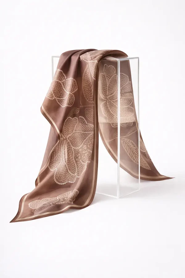Silk Scarf MOCHA BLOOM