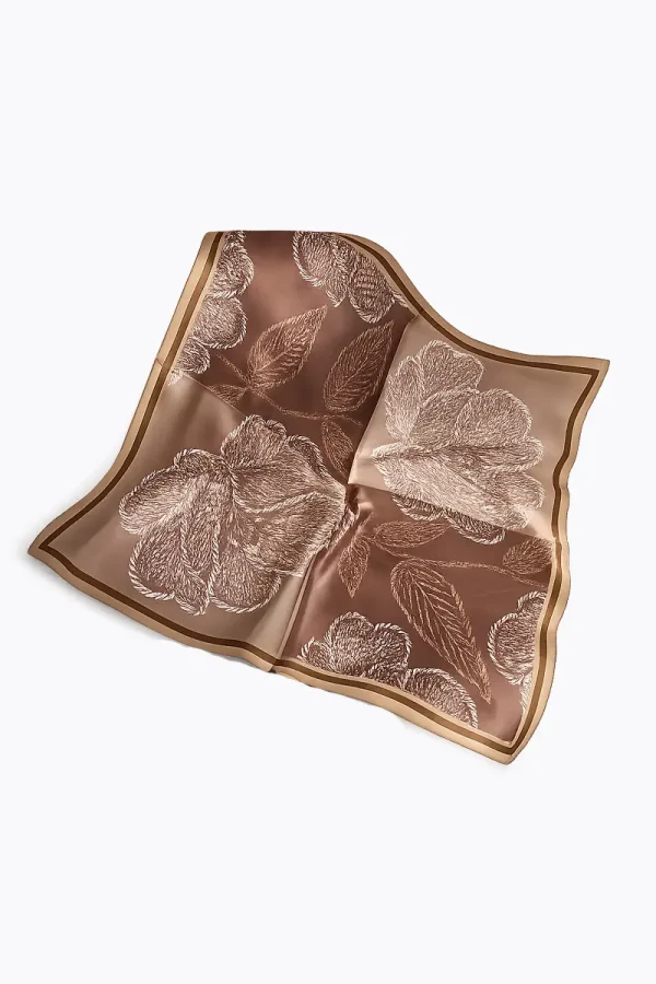 Silk Scarf MOCHA BLOOM