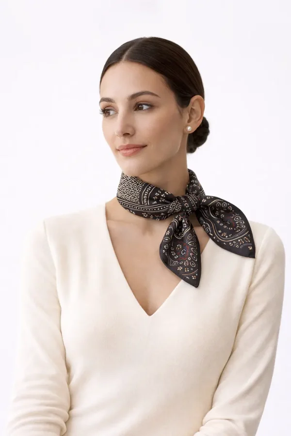 Silk Scarf NOIR MOSAIC