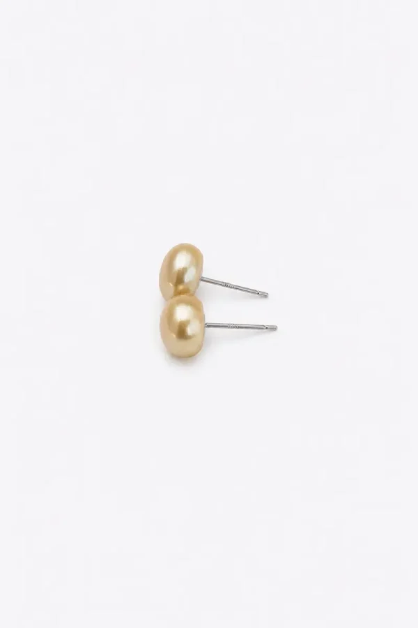 Pearl Stud Earrings GOLDEN GLOW