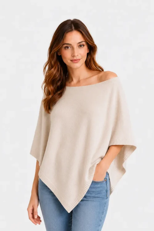 Poncho LIGHT BEIGE (wool/alpaca)