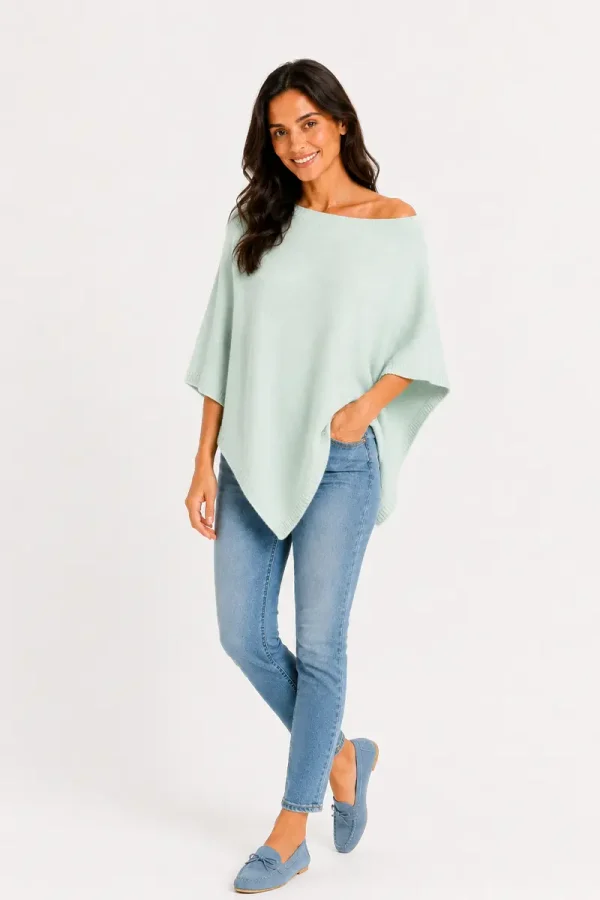 Poncho SOFT MINT (cashmere)