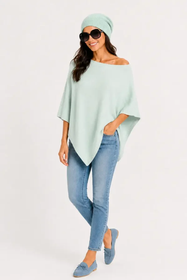 Poncho SOFT MINT (cashmere)
