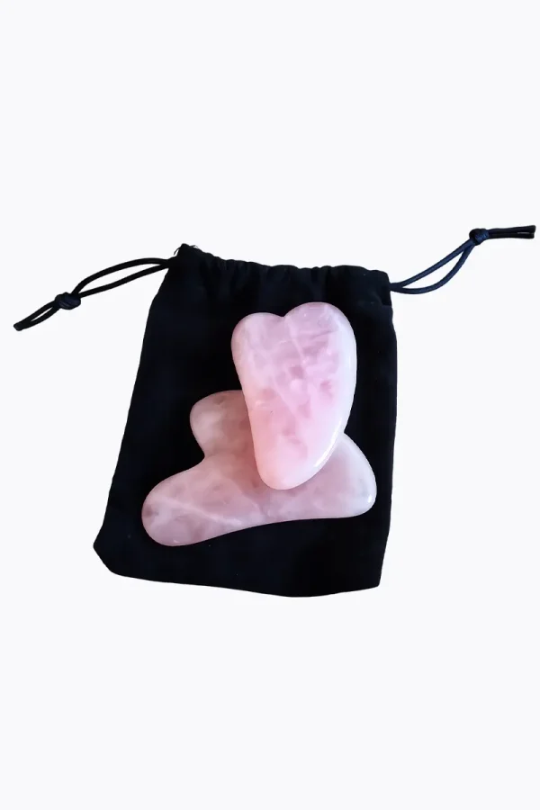 Gua Sha Scraper ROSE QUARTZ SET