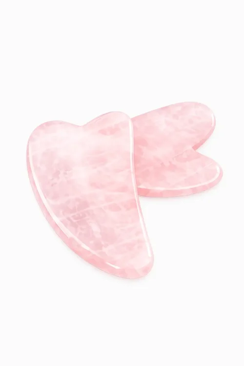 Gua Sha Scraper ROSE QUARTZ SET