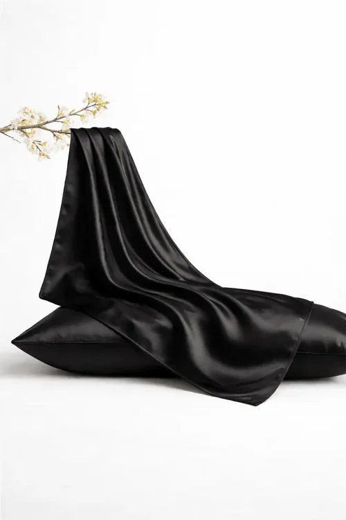 Silk pillowcase SILK NOIR ZIP (50×75)