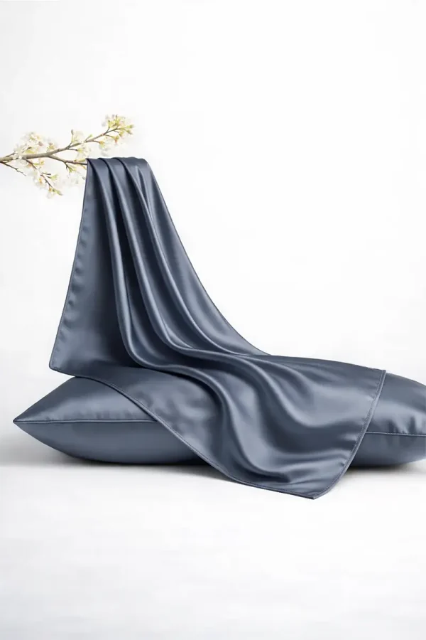Silk pillowcase STEEL BLUE (50×65)
